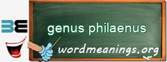 WordMeaning blackboard for genus philaenus
